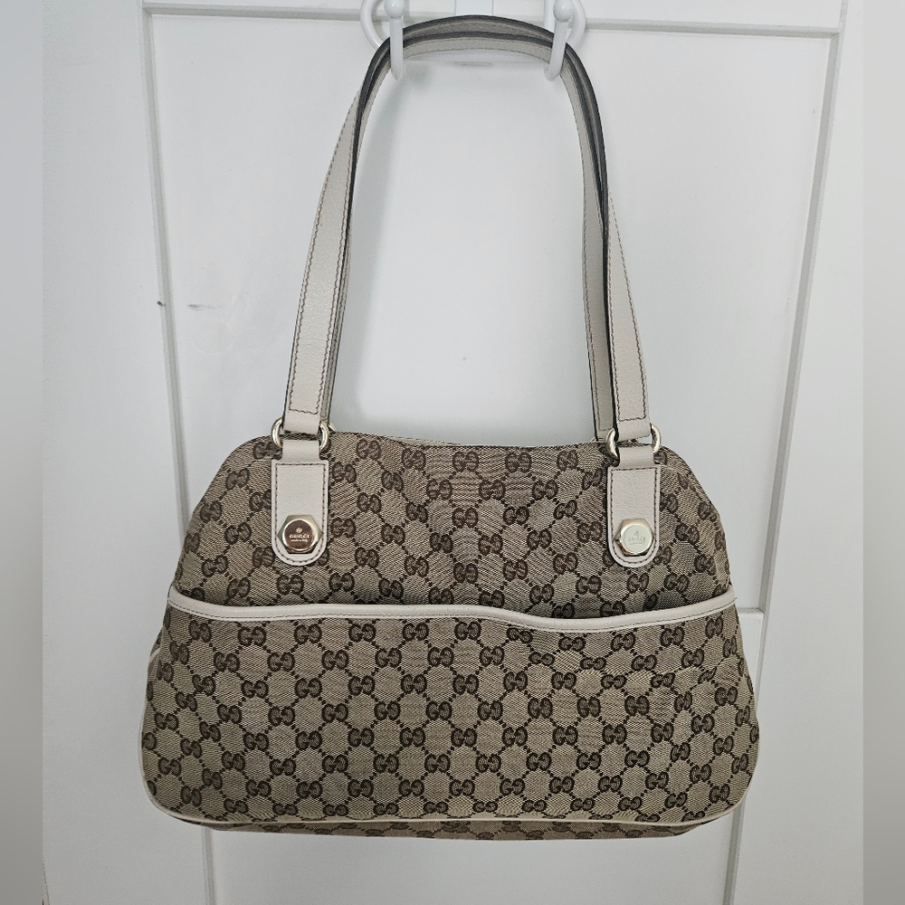 Gucci Monogram Canvas Charmy Shoulder Bag